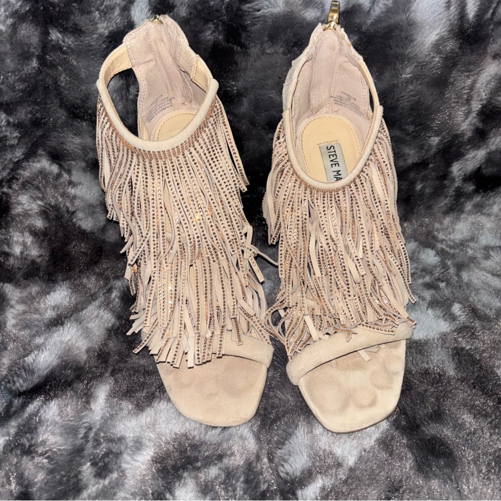 Y2K Steve Madden Real Suede Fringe Heels